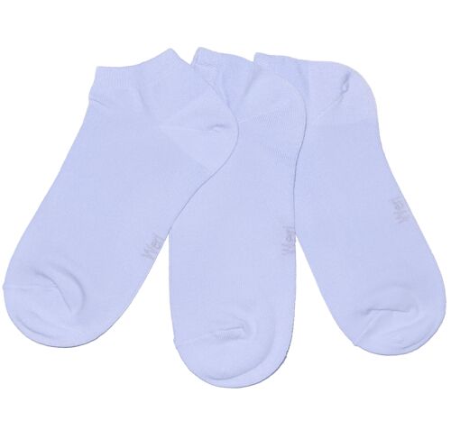 Sneaker Socks for Kids and Adults 3-Pair Set >>Iris Lilac<< Plain color ankle cotton short socks