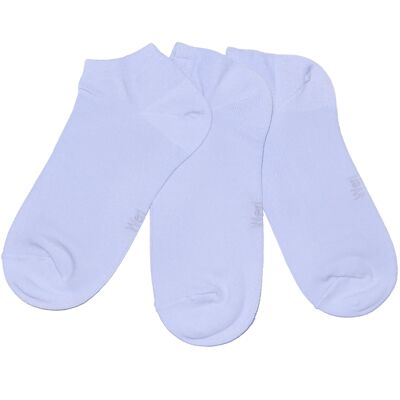 Sneaker-Socken für Kinder und Erwachsene, 3er-Set >>Iris Lilac<< Einfarbige kurze Knöchelsocken aus Baumwolle