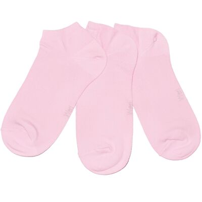 Calzini sneaker per bambini e adulti Set da 3 paia >> Rosa << Calzini corti in cotone alla caviglia tinta unita