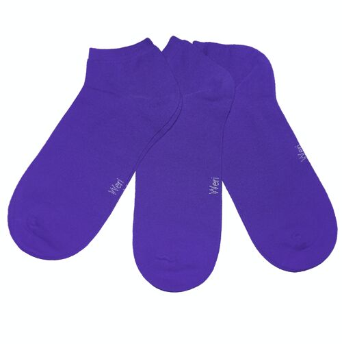 Sneaker Socks for Kids and Adults 3-Pair Set >>Light Purple<< Plain color ankle cotton short socks