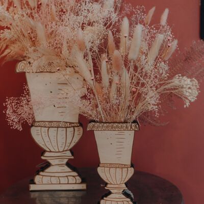 Vase Medicis en bois pour fleurs séchées