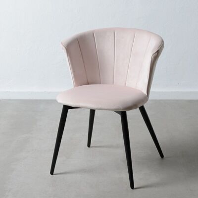 PINK VELVET CHAIR FABRIC-METAL ST152671