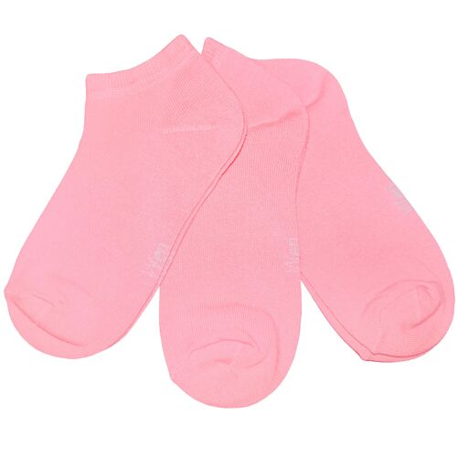 Sneaker Socks for Kids and Adults 3-Pair Set >>Dark Rose<< Plain color ankle cotton short socks