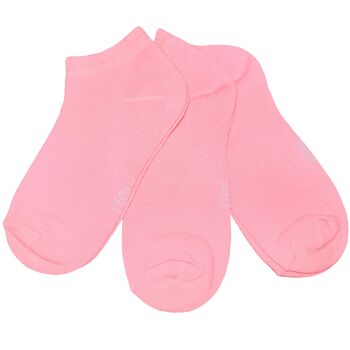 Ensemble de 3 paires de chaussettes Sneaker pour enfants et adultes >>Dark Rose<< Chaussettes courtes en coton de couleur unie à la cheville 1