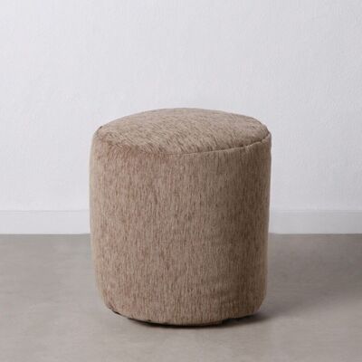 BROWN POLYESTER / ACRYLIC POUF ST604912