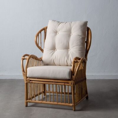 ARMCHAIR WITH NATURAL RATTAN CUSHION ST600129