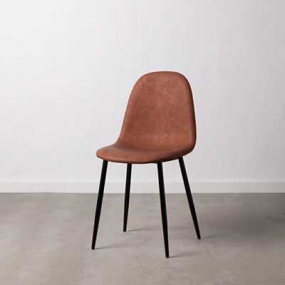 BROWN METAL / SIMIL LEATHER CHAIR ST154395
