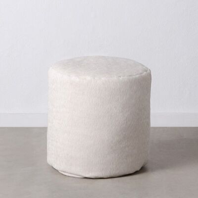 LIGHT GRAY POLYESTER / ACRYLIC POUF ST604927