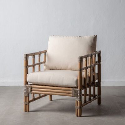 ARMCHAIR WITH NATURAL RATTAN CUSHION ST600486
