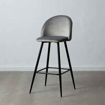 TABOURET HAUT GRIS TISSU-MÉTAL SALON ST600650