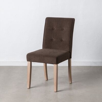 "CAPITONÉ" CHAIR BROWN FABRIC-WOOD ST607408