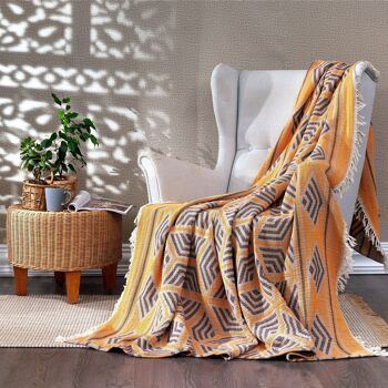 Couvre-lit en coton Ela | Souci Orange | 190 x 245 cm 7