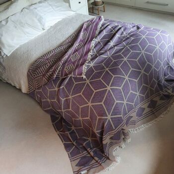 Couvre-lit en coton Ela | Prune Violet | 190 x 245 cm 3