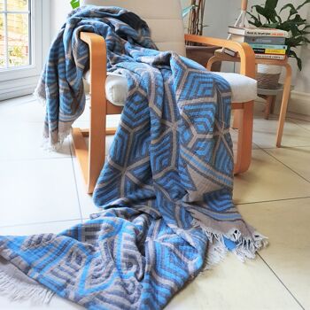 Couvre-lit en coton Ela | Bleu Turquoise | 270 x 245 cm 4