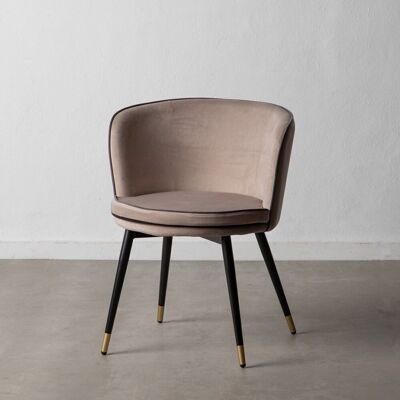VELVET CHAIR TAUPE FABRIC-METAL ST601934
