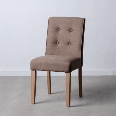 CHAIR CAPITONE BROWN FABRIC-WOOD ST601941
