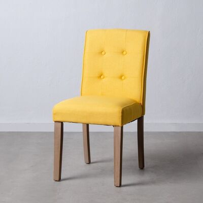 CHAIR CAPITONE MUSTARD FABRIC-WOOD ST601945