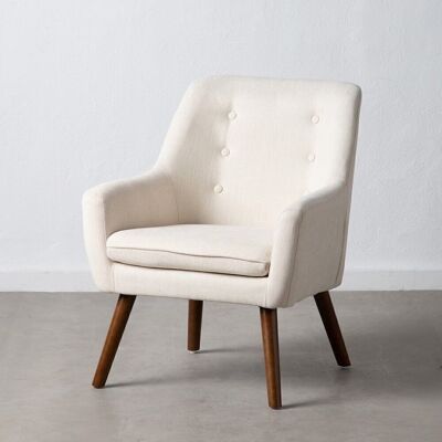 SILLÓN CREMA TEJIDO-MADERA SALÓN ST601971