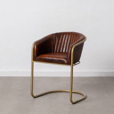 BROWN METAL / LEATHER LIVING ROOM CHAIR ST605810