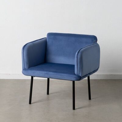 SILLÓN TERCIOPELO AZUL TEJIDO-METAL ST605817