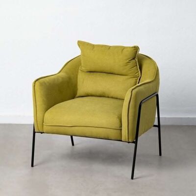 LIVING ROOM ST605289 FAUTEUIL TISSU-MÉTAL VERT