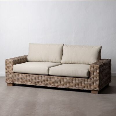 3 SEATER SOFA WITH NATURAL RATTAN CUSHION ST602044