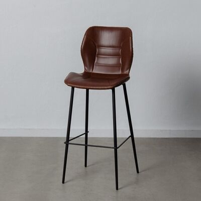 LIVING ROOM BROWN PU/METAL STOOL ST605901