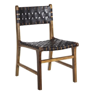 LIVING ROOM BLACK TEAK WOOD-SKIN CHAIR ST106879