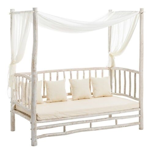 CAMA BLANCO DECAPÉ MADERA DE TECA ST106897