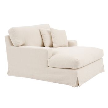 CANAPÉ CHAISE LONGUE TISSU BEIGE SALON ST603251 5