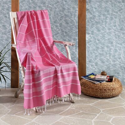 Trendiges Hammam-Handtuch aus Baumwolle, Hot Pink