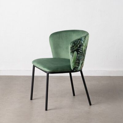LIVING ROOM LEAVES GREEN FABRIC-METAL CHAIR ST608286