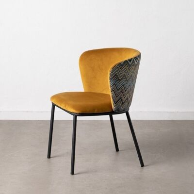 GEOMETRIC CHAIR MUSTARD FABRIC-METAL ST608287