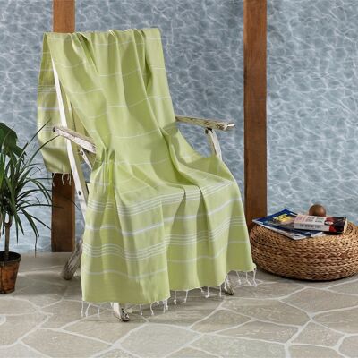 Serviette de hammam tendance en coton, citron vert