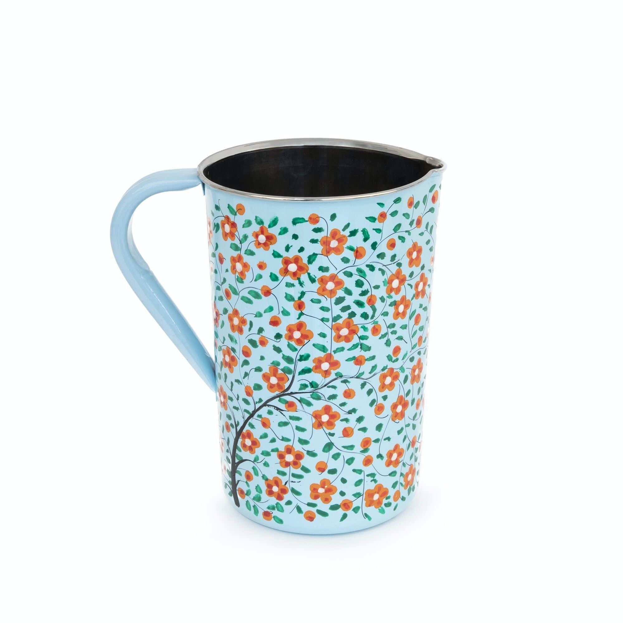 BARATTOLO FLOREALE AZZURRO - DIPINTO A MANO HF