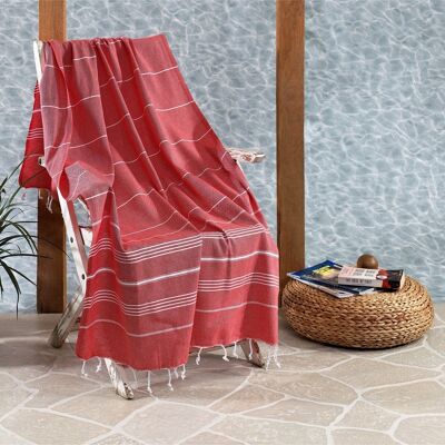Asciugamano Hammam alla moda in cotone, rosso