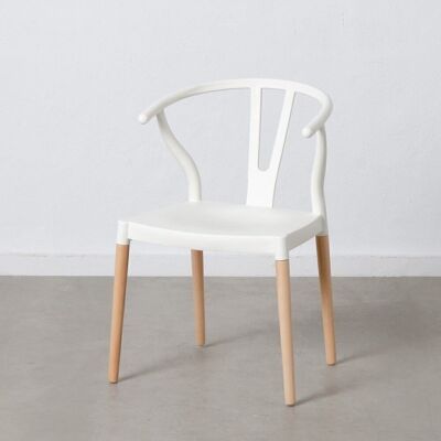 CHAIR WHITE PP-WOOD ST606122