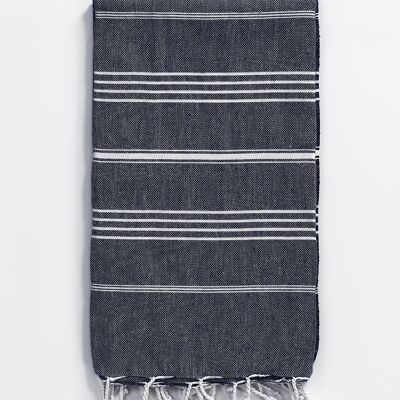 Trendiges Hammam-Handtuch aus Baumwolle, Schwarz