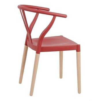 CHAISE ROUGE PP-BOIS ST606127 4