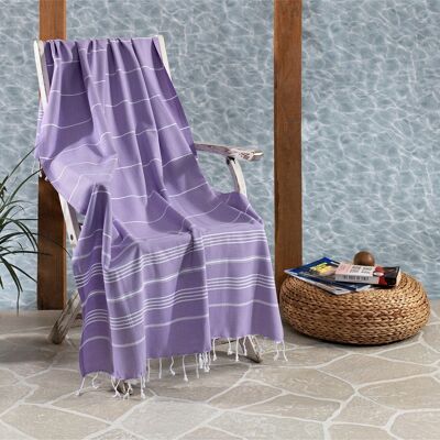 Trendiges Hammam-Handtuch aus Baumwolle, Lavendel
