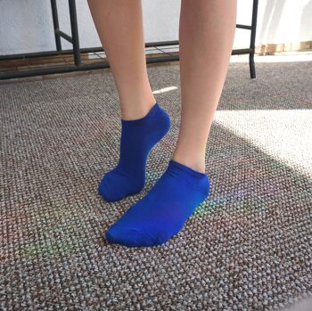 Ensemble de 3 paires de chaussettes Sneaker pour enfants et adultes >>Bleu Malibu<< Chaussettes courtes unies en coton à la cheville 3