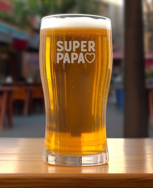 Verre à Bière Super papa (gravé)