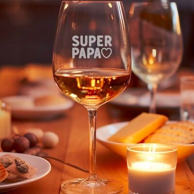 Copa de vino Super Papá (grabada)