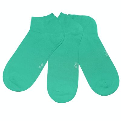 Sneaker-Socken für Kinder und Erwachsene, 3er-Set >>Mint<< Einfarbige kurze Knöchelsocken aus Baumwolle