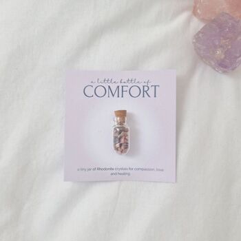 Une petite bouteille de Confort - Rhodonite Crystal Wish Jar 2