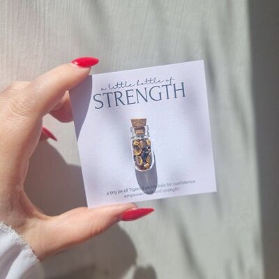 A little bottle of Strength - Tigers Eye Crystal Wish Jar
