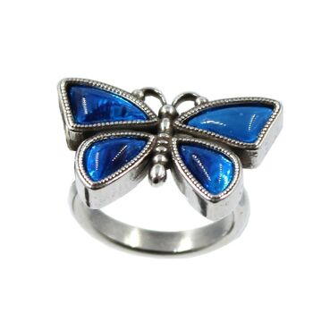 BAGUE PAPILLON AVEC CRISTAL MIROIR 1