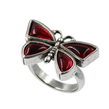 BAGUE PAPILLON AVEC CRISTAL MIROIR 2