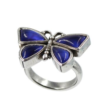 BAGUE PAPILLON AVEC CRISTAL MIROIR 4