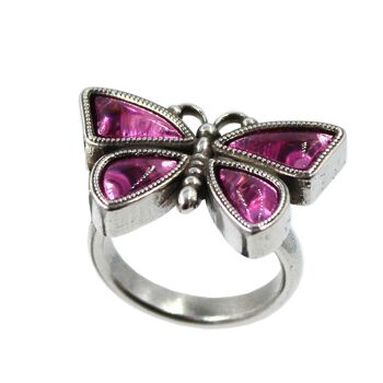 BAGUE PAPILLON AVEC CRISTAL MIROIR 5